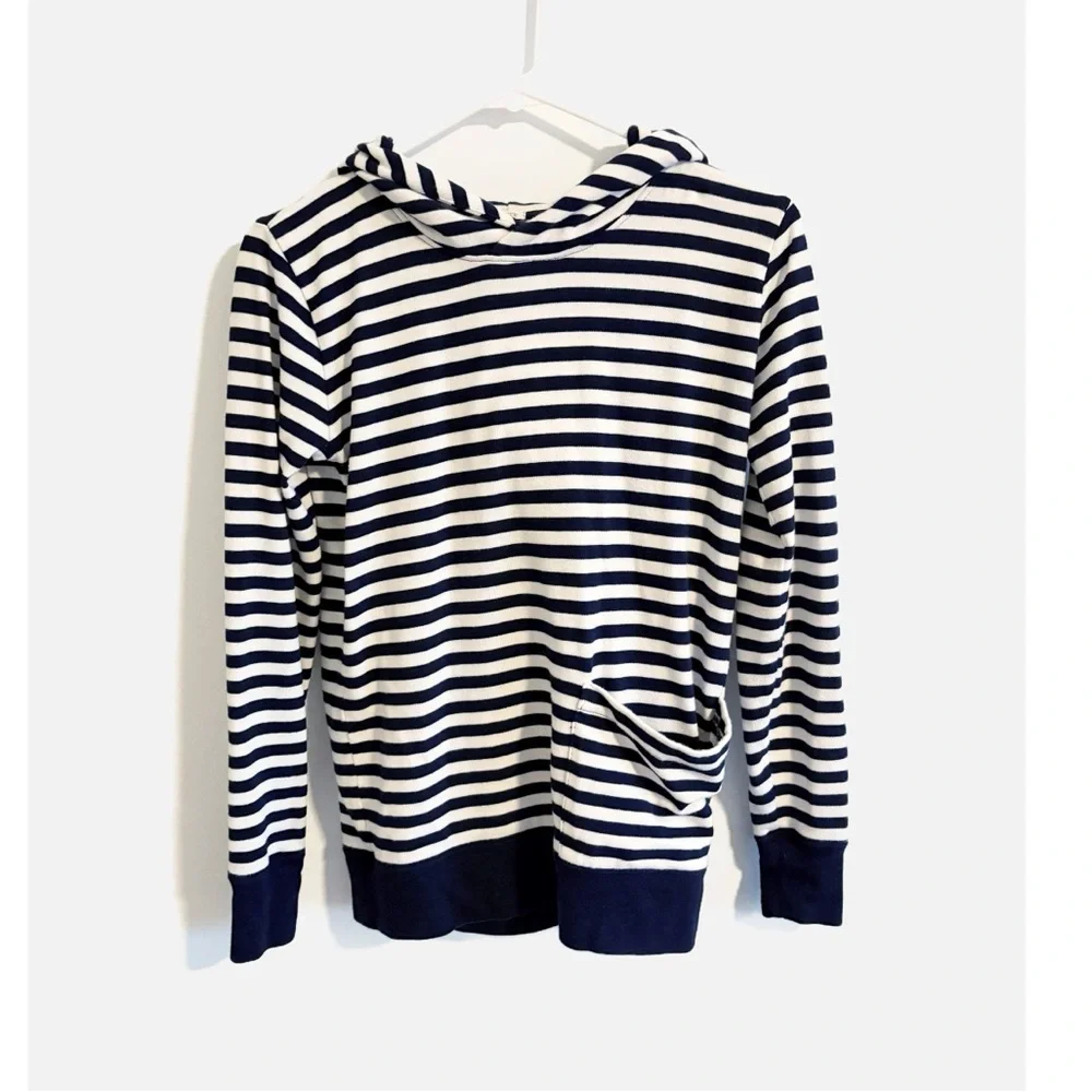 J.Crew Navy & White Striped‎ Pullover Hoodie Sweater